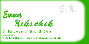 emma mikschik business card